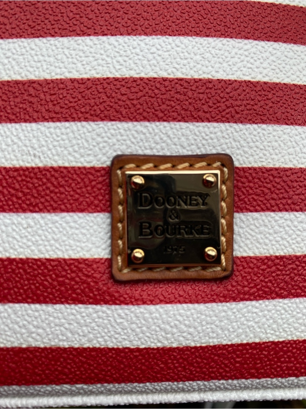 Dooney & Bourke Red and Cream Striped Crossbody Bag NWT - Picture 10 of 16